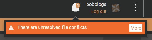 Vortex Unresolved File Conflicts screenshot